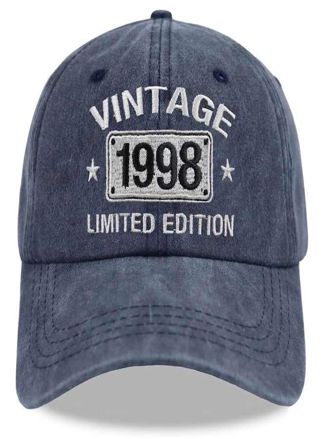 Wanpcaiy Vintage 1998 Limited Edition Hats for Men Women, 27th Birthday Decorations, 27 Year Old Adjustable Embroidered Baseball Cap Retirement Gifts Mom Dad Navy - Image 1
